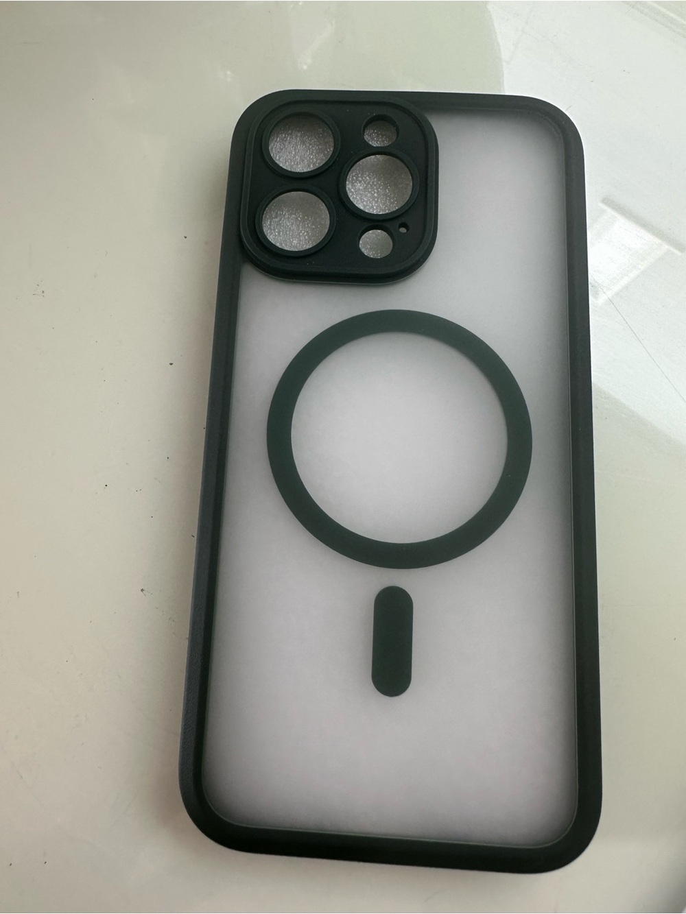 MagSafe Compatible Frosted Phone Case with Black Trim